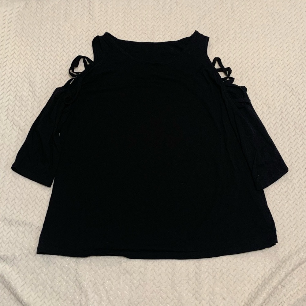 unique black boutique cut out cold shoulder